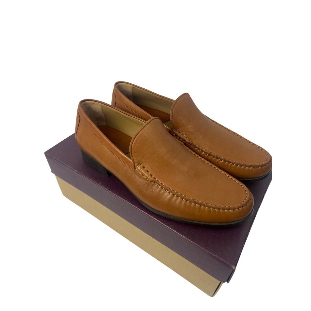 Johnston & Murphy Cresswell Venetian‎ Mens Leather Loafers 10.5M Cognac Slip-On